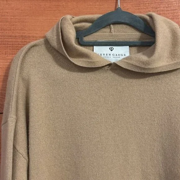 Seven Gauge Beige Cashmere Hoodie - Picture 2 of 6